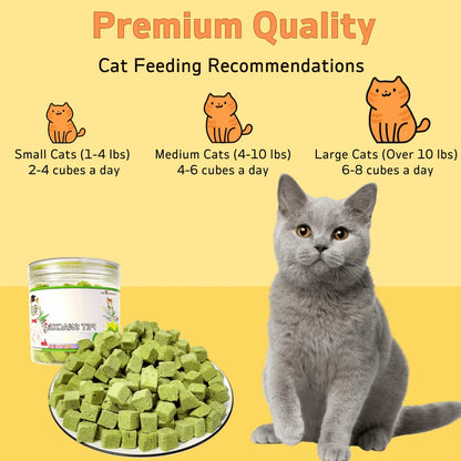 Chicken-Flavored Cat Grass Treats, Daily Hairball Support Snacks for Cats