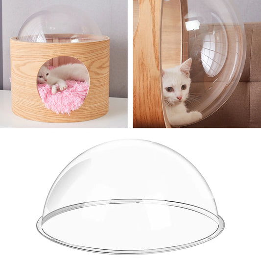 Clear Cat Capsule Bed, Climbing Frame with Hammock & Elevated Pet Playground Furniture - Bond Well Supplies