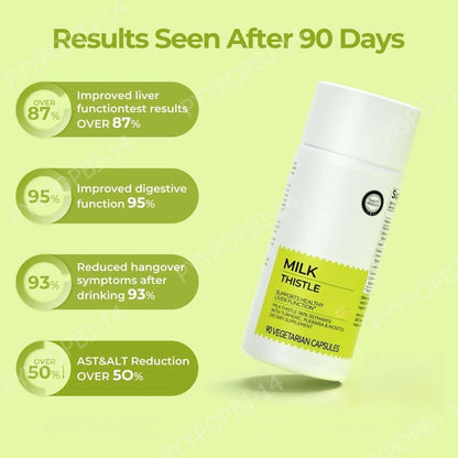 Milk Thistle Herbal Supplement 300mg with Vitamin C & Inositol, 90 Capsules, Non-GMO & Gluten-Free - Bond Well Supplies