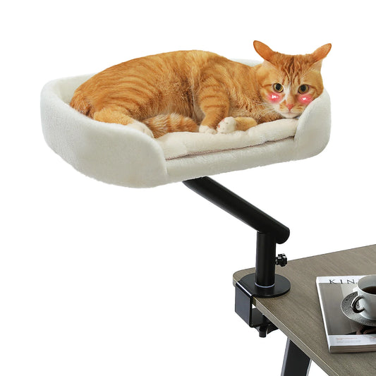 Cat Table Bed, 360° Adjustable Rotating Hammock with Soft Cushion for Indoor Cats - Bond Well Supplies