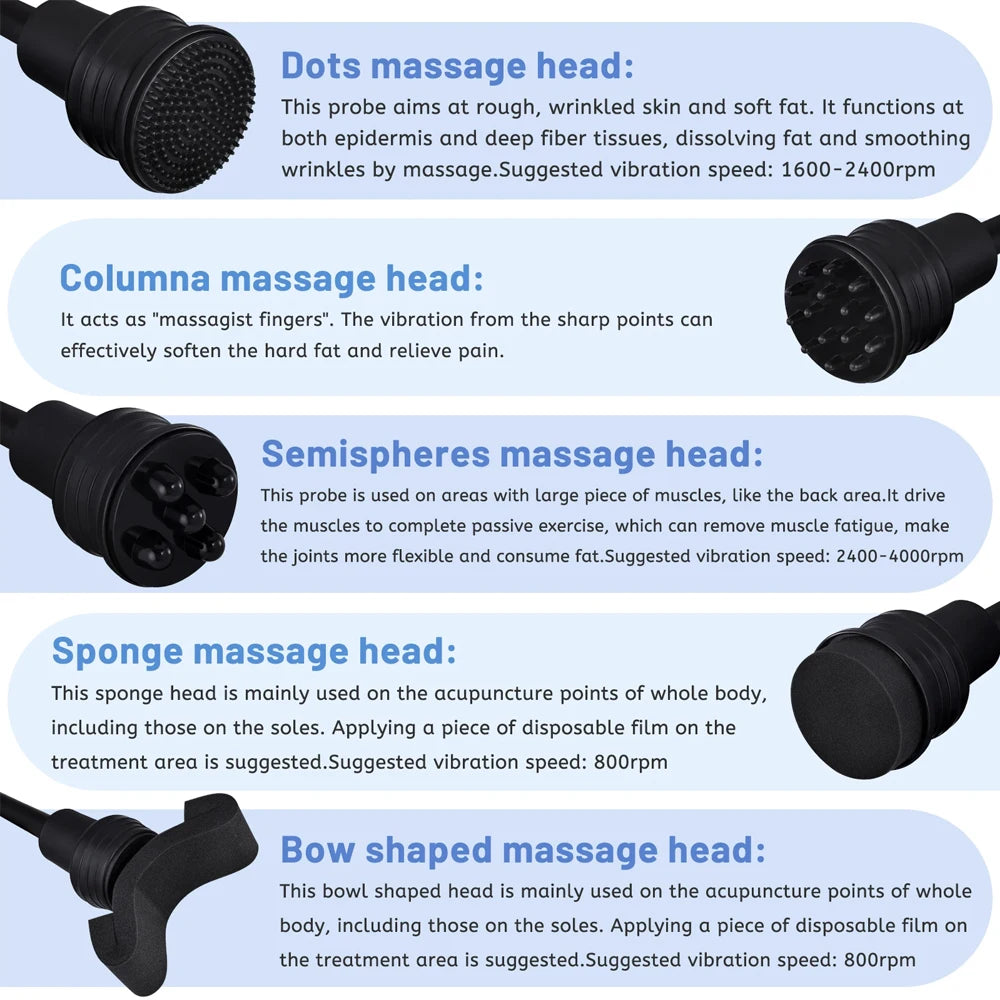 Professional High-Frequency Vibrating Massager, G5 Body Massage Machine with 5 Massage Tips