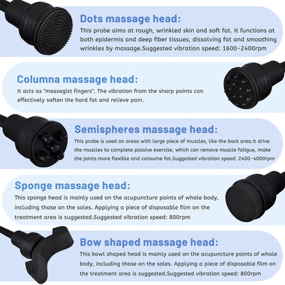 Professional High-Frequency Vibrating Massager, G5 Body Massage Machine with 5 Massage Tips