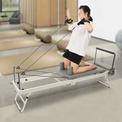 Multifunctional Foldable Pilates Reformer Machine, 120 kg Capacity, Home Yoga & Fitness Exercise Equipment