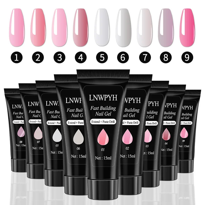 Complete Nail Extension Gel Kit, LED Nail Lamp, Nail Drill Machine, Poly Gel, Soak-Off Polish & Manicure Tools - Bond Well Supplies