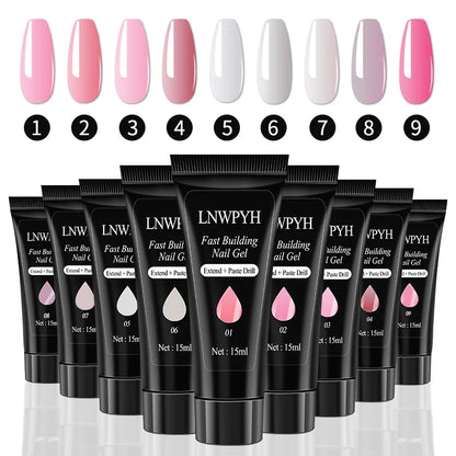 Complete Nail Extension Gel Kit, LED Nail Lamp, Nail Drill Machine, Poly Gel, Soak-Off Polish & Manicure Tools - Bond Well Supplies
