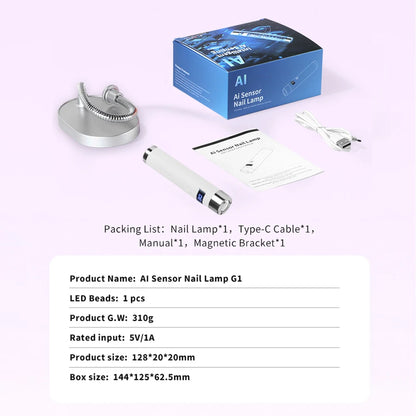 AI Sensor UV LED Nail Lamp, Rechargeable Cordless Gel Nail Dryer with Smart Auto Sensor