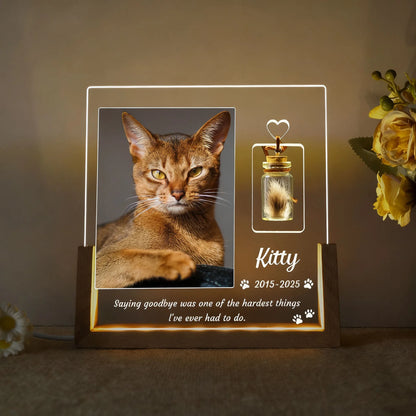 Personalized Pet Memorial Night Light with Custom Photo, LED Plaque Keepsake for Deceased Dogs & Cats