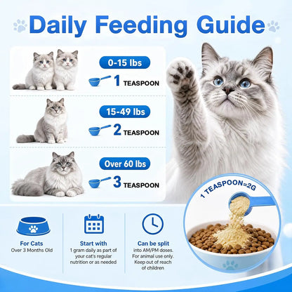Cat Taurine Supplement Powder, Amino Acid Support for Heart & Vision Health, 100 Grams - Bond Well Supplies