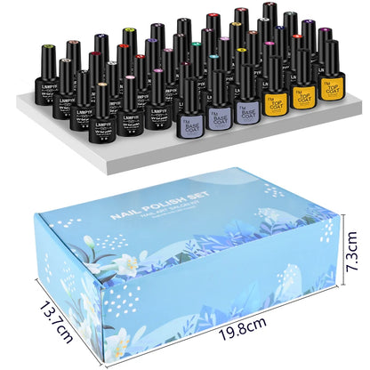 42PCS Gel Nail Polish Kit, UV LED Semi-Permanent Hybrid Varnish Set with Base & Top Coat for Manicure & Nail Art - Bond Well Supplies
