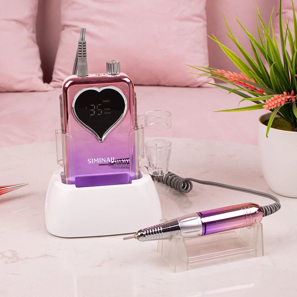 SIMINAIL Rechargeable Nail Drill Machine, 35000RPM Portable Electric E-File with Manicure Bit Set - Bond Well Supplies