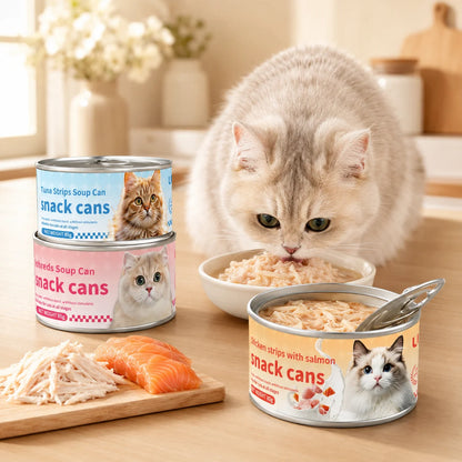 Wet Cat Food 85g Cans, Hydrating Cat Soup Snacks for Kittens, Adult Cats & Daily Feeding - Bond Well Supplies