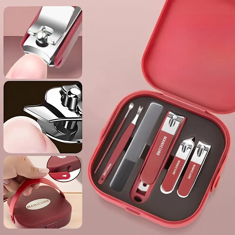 Professional Nail Grooming Kit, Stainless Steel Manicure Set with Portable Storage Box
