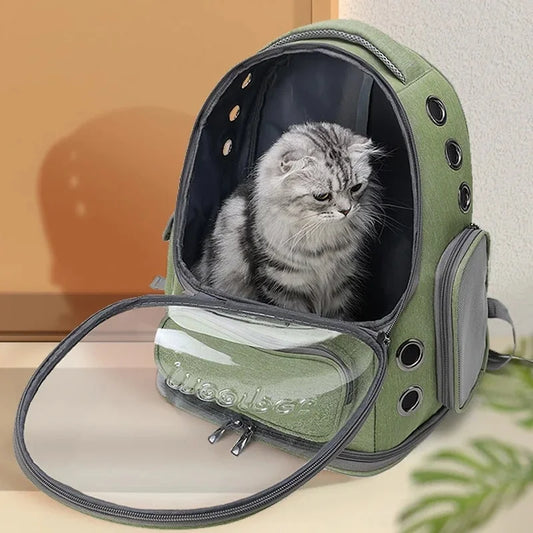 Pet Carrier Backpack for Cats and Small Dogs, Breathable Transparent Travel Bag