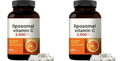 High-Absorption Liposomal Vitamin C 2000mg, Fat-Soluble Capsules, Non-GMO & Gluten-Free, 240 Count - Bond Well Supplies