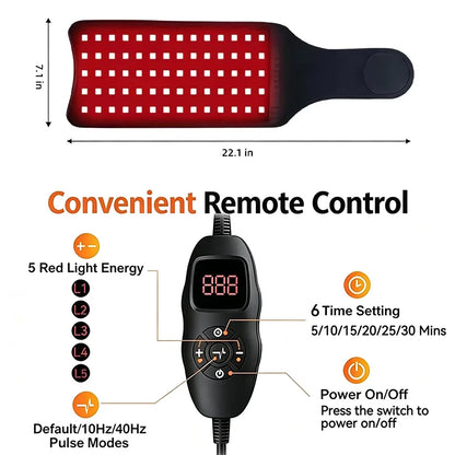 Red Light Therapy Pad, 70 LEDs, 660nm & 850nm Near-Infrared Heating Pad for Arm, Leg, Shoulder & Back - Bond Well Supplies