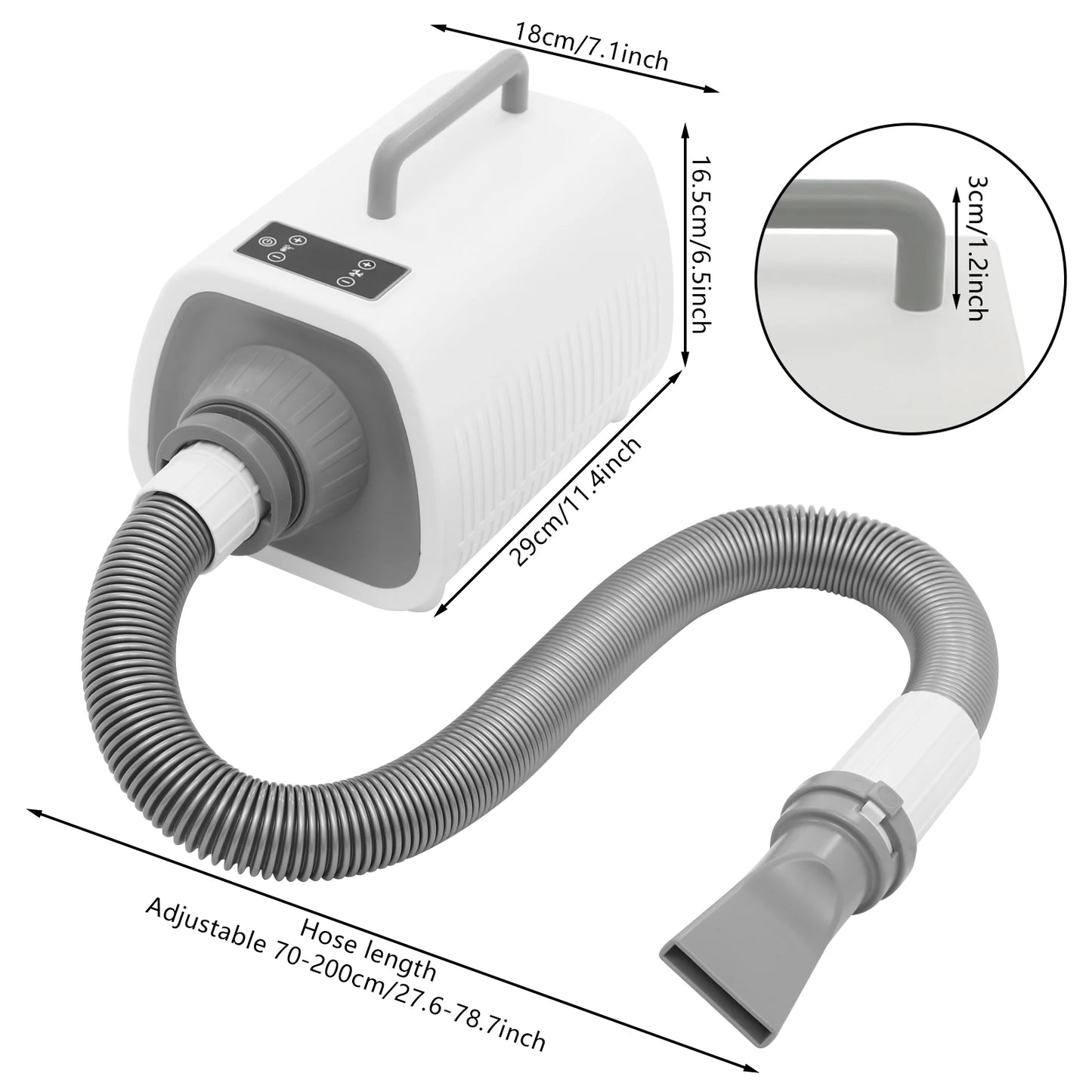 Professional Pet Grooming Dryer, 2100W Dog & Cat Hair Dryer with 9 Speeds, 9 Temperature Settings, 3 Nozzles & 6.56ft Hose