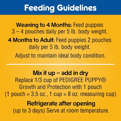 Grain-Free Puppy Wet Dog Food, Variety Pack with Beef & Chicken Liver, Small Bite Formula, 8 Pouches
