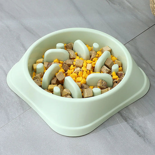 Plastic Non-Slip Pet Puppy Slow Feeder  Bowl for Healthy Eating Puppy or Cat Slow Feeder Bowl Anti-Choking