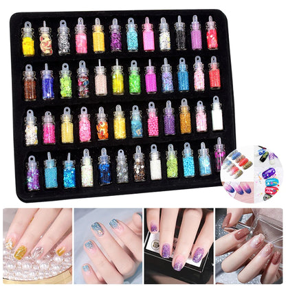 Professional Gel Nail Polish Manicure Kit, Nail Dryer, Semi-Permanent Varnish & Nail Art Decoration Set - Bond Well Supplies