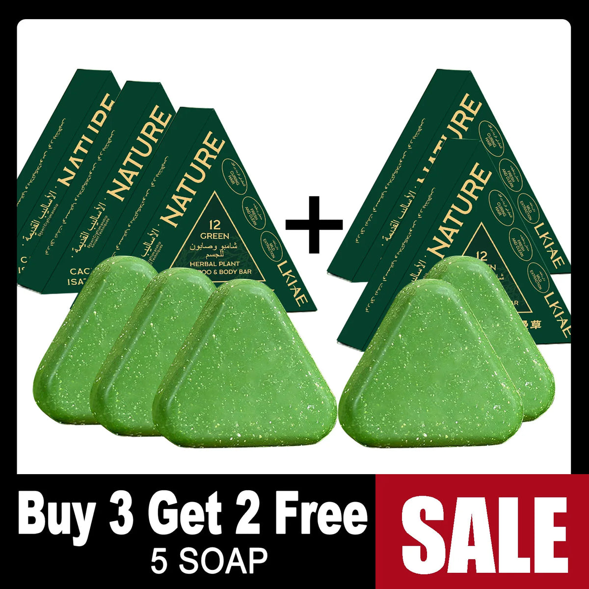 LKIAE Anti-Hair Loss Soap, Natural Arborvitae Leaves & Usman Grass Herbal Scalp Cleansing Formula - Bond Well Supplies