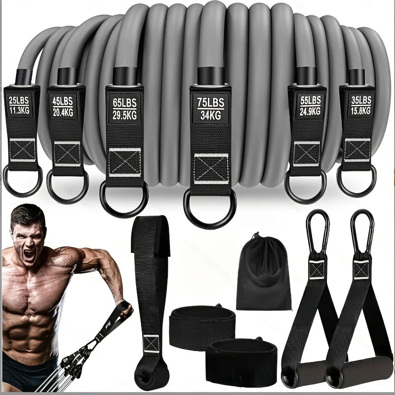 Resistance Strap with Handles, Muscle Training, Strength Building & Home Fitness Exercise Equipment