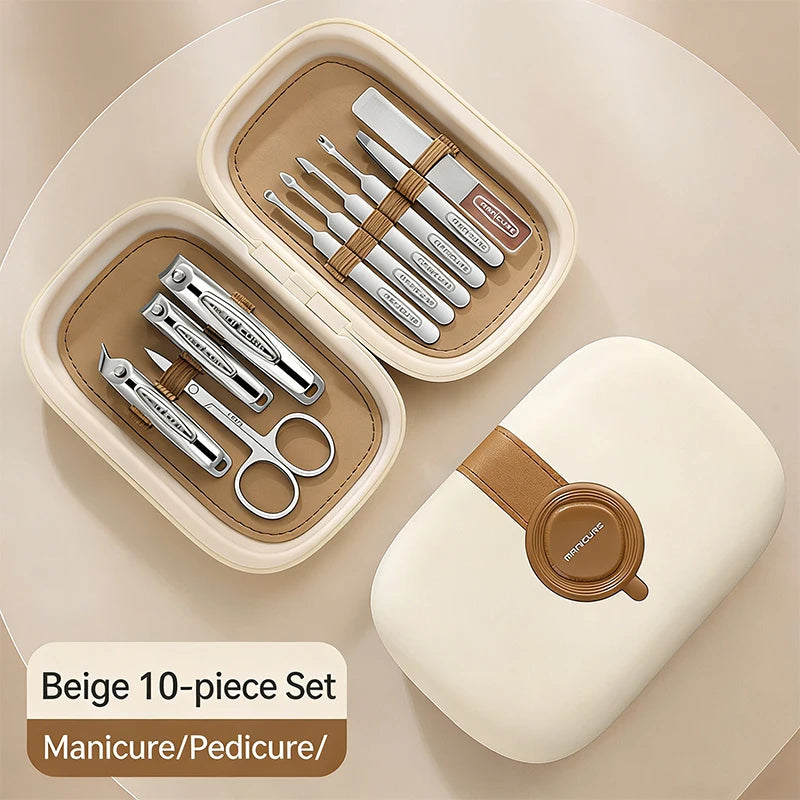 Stainless Steel Nail Clipper Set, 10-22PCS Manicure & Pedicure Tools with Portable Case - Bond Well Supplies