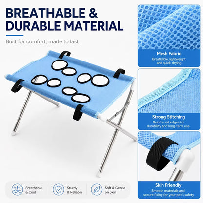 Pet Grooming Hammock Stand, Breathable Foldable Restraint Table for Home Nail Clipping - Bond Well Supplies