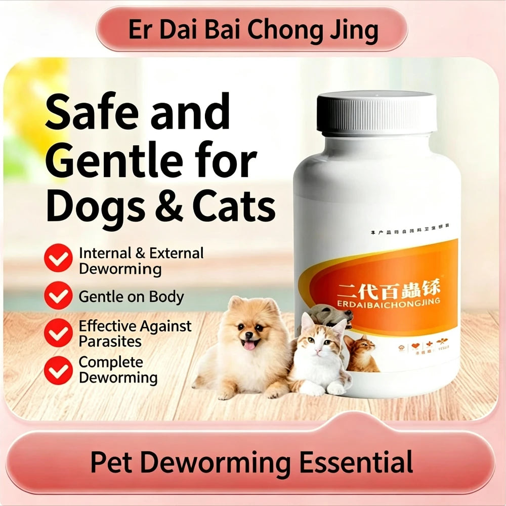 Dog & Cat Deworming Tablets, Pet Parasite Treatment for Common Intestinal Worms