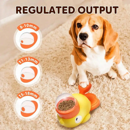 Dog Slow Feeder Bowl with Food Puzzle Toy, Duck-Shaped Interactive Treat Dispenser for Enrichment