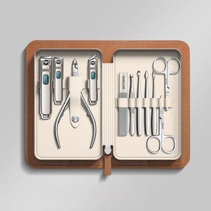 Anti-Splash Nail Clipper Set, 9/11-Piece German-Style Stainless Steel Manicure Kit - Bond Well Supplies