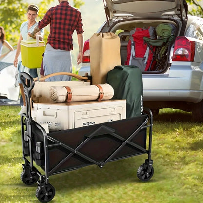Heavy-Duty Foldable Pet Stroller, Rolling Dog & Cat Carrier Cart with Multiple Storage Compartments