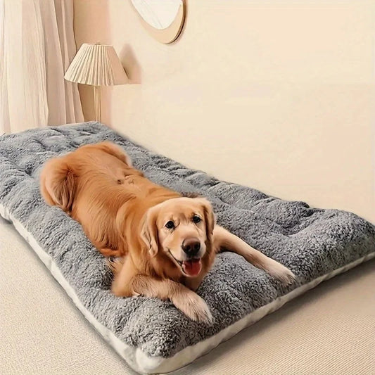Large Plush Dog Bed, Thickened Super Soft Polyester Pet Mat for Small, Medium & Large Dogs - Bond Well Supplies