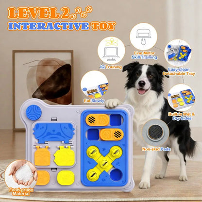 Interactive Dog Puzzle Feeder, Treat Dispensing Toy for Enrichment and Play