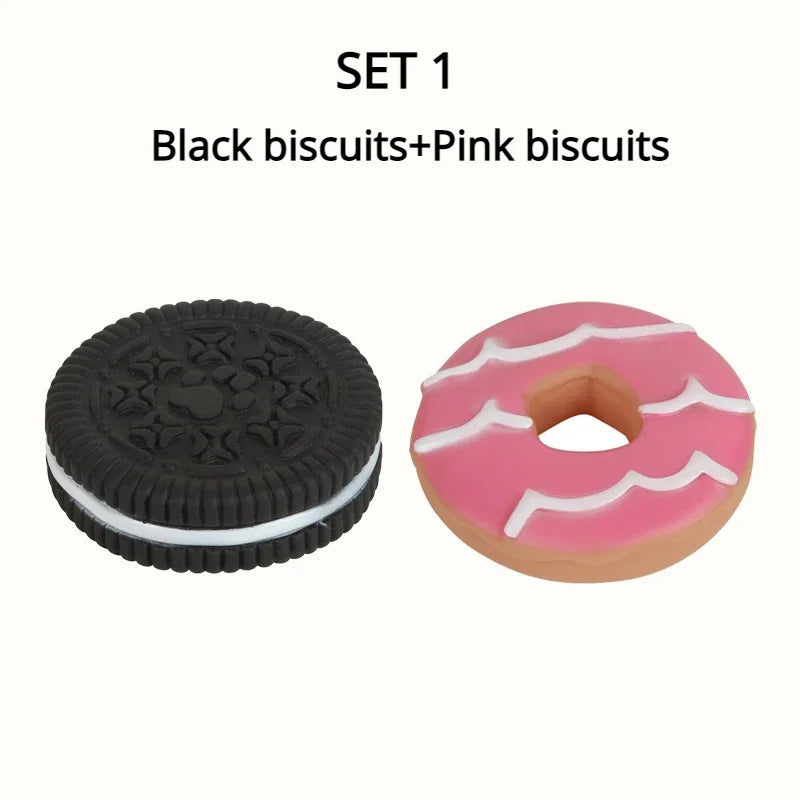 Interactive Latex Dog Chew Toy, Biscuit Cake Shape for Teeth Cleaning & Training - Bond Well Supplies