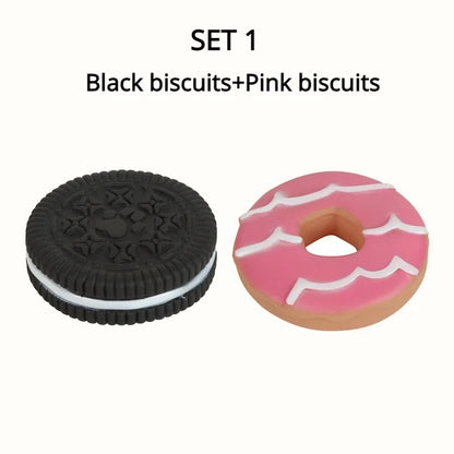 Interactive Latex Dog Chew Toy, Biscuit Cake Shape for Teeth Cleaning & Training - Bond Well Supplies