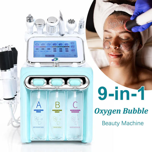 Professional 9-in-1 Hydra Oxygen Facial Beauty Machine, Small Bubble Face Cleansing & Skin Care Equipment - Bond Well Supplies