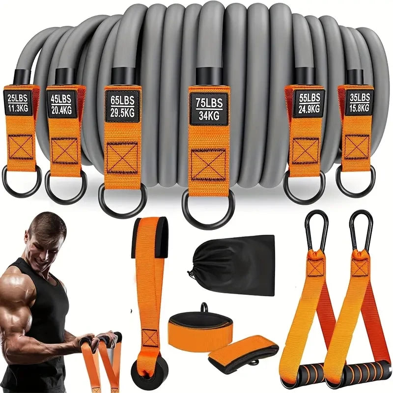Resistance Strap with Handles, Muscle Training, Strength Building & Home Fitness Exercise Equipment