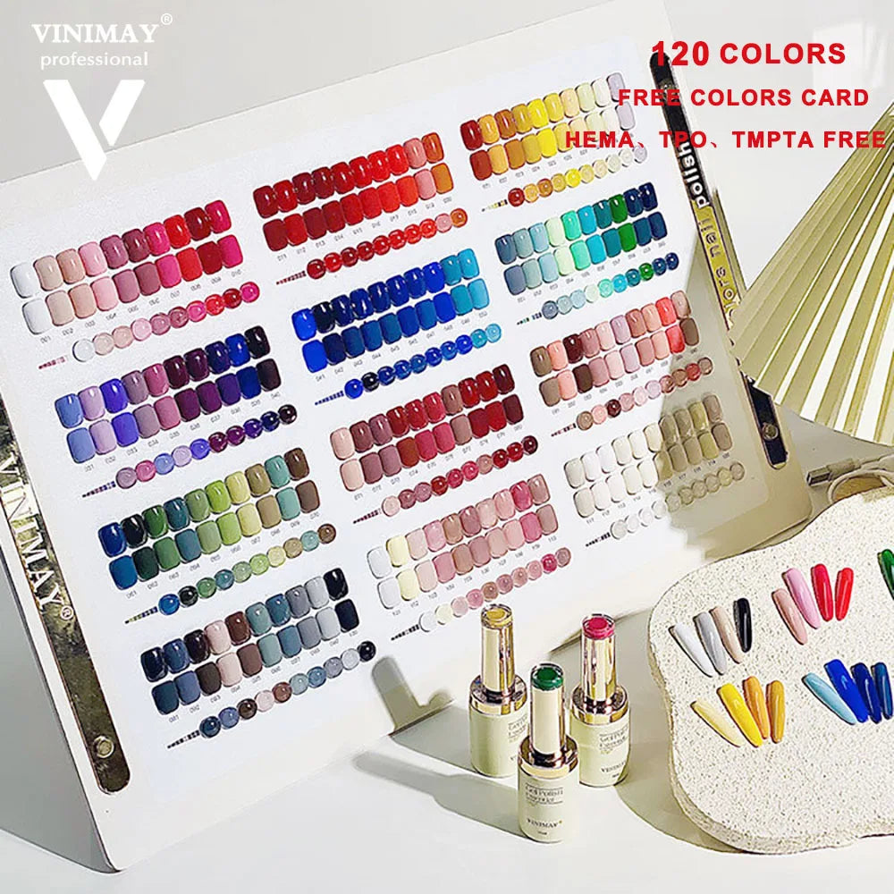 VINIMAY 120-Color Gel Nail Polish Set, 15ml Soak-Off UV LED Gel Polish Collection