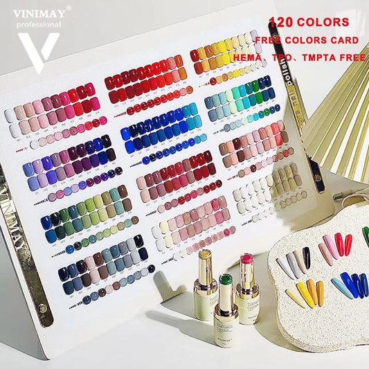 VINIMAY 120-Color Gel Nail Polish Set, 15ml Soak-Off UV LED Gel Polish Collection