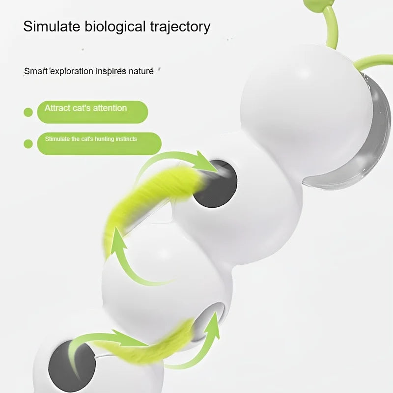 Interactive Automatic Cat Toy with Sensor, USB Rechargeable Exercise Toy for Indoor Cats, Boredom Relief & Entertainment
