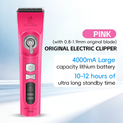 Fenice H100 Cordless Rechargeable Pet Hair Clipper, Low-Noise Dog & Cat Grooming Trimmer