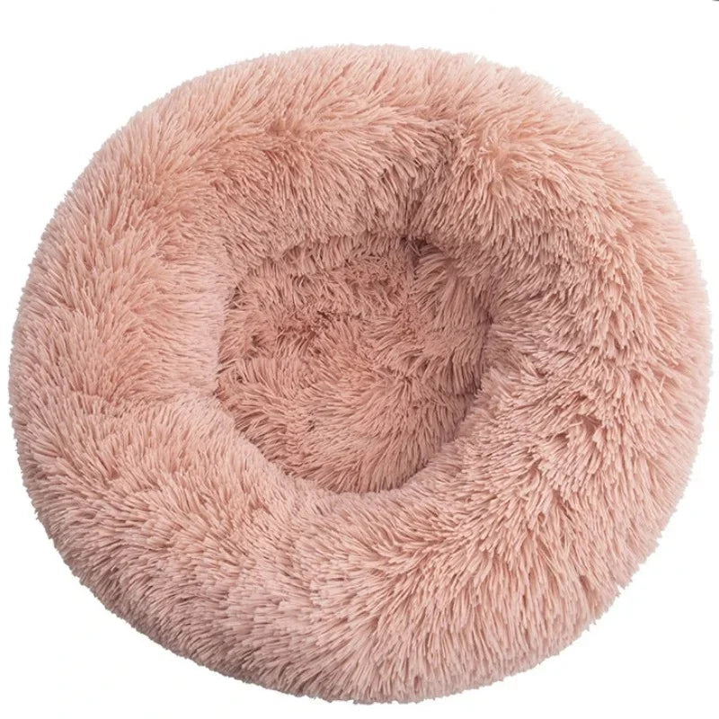Super Soft Round Dog Bed, Warm Plush Pet House for Medium & Large Dogs, 6 Sizes