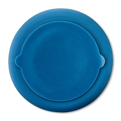 Silicone Pet Slow Feeder Bowl, Blue Rainbow Design for Dogs & Cats - Bond Well Supplies