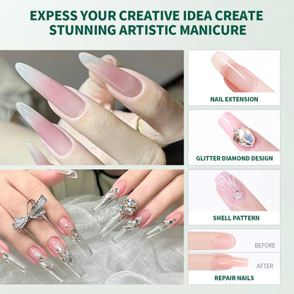 Professional Nailpop Builder Gel Set, 3-Color Pink, Nude & Clear Nail Gel for Manicure - Bond Well Supplies