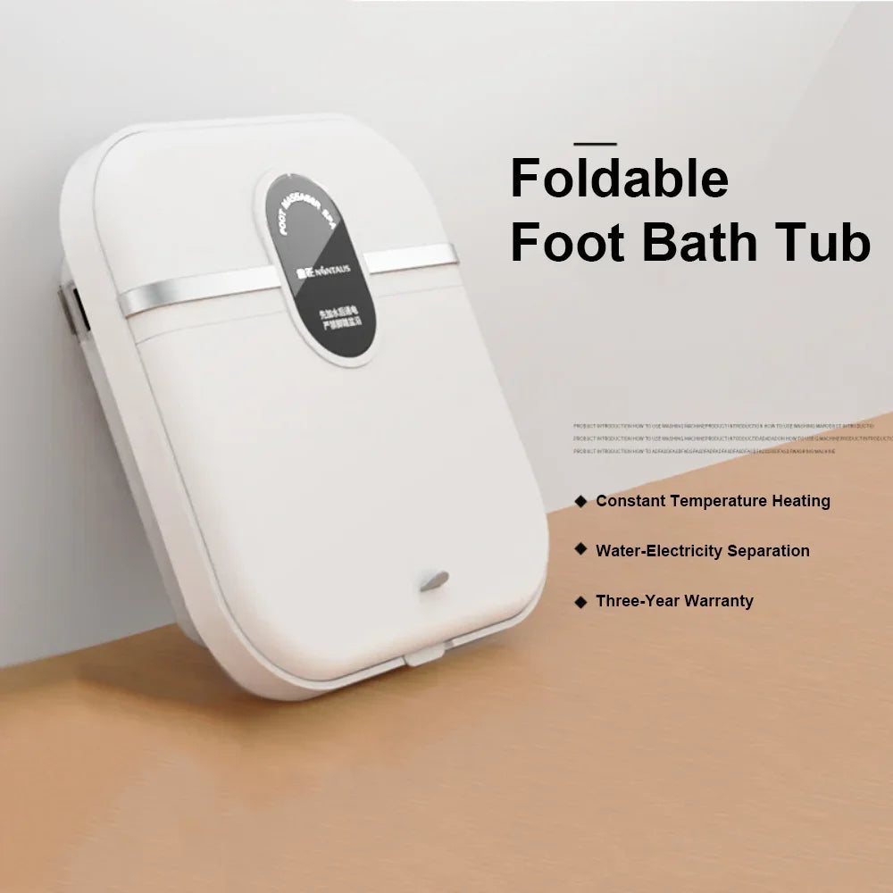 Heated Electric Foot Bath, Automatic Foot Washing & Massage Basin with Constant Temperature, Foldable Foot Spa