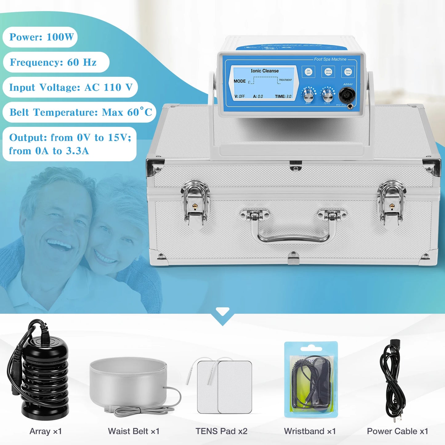 Professional Ionic Foot Bath Spa Machine, Electric Foot Spa Ionizer for Home or Salon