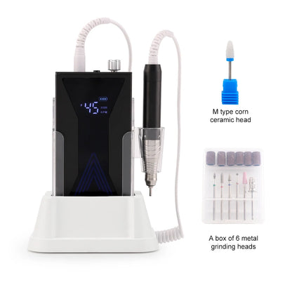 Professional 45000RPM Brushless Nail Drill Machine, Cordless 85W Portable Desktop Electric Manicure Polisher - Bond Well Supplies