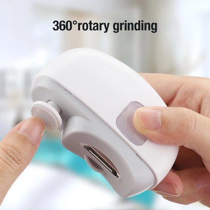 2-in-1 Electric Nail Trimmer for Baby and Adult, Anti-Splash Finger and Toe Nail Clipper
