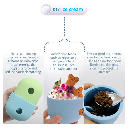 Freezable Silicone Dog Toy, Fill & Freeze Treat Puzzle Ball for Slow-Release Feeding & Summer Enrichment - Bond Well Supplies