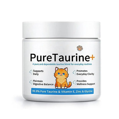Cat Wellness Powder Supplement, 200g 99.9% Pure Taurine with Vitamin E & Zinc for Sensitive Pets SEO-Optim - Bond Well Supplies